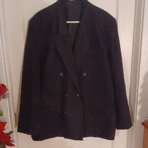 Men's Black Double-Breasted Jacket Men's Size 44